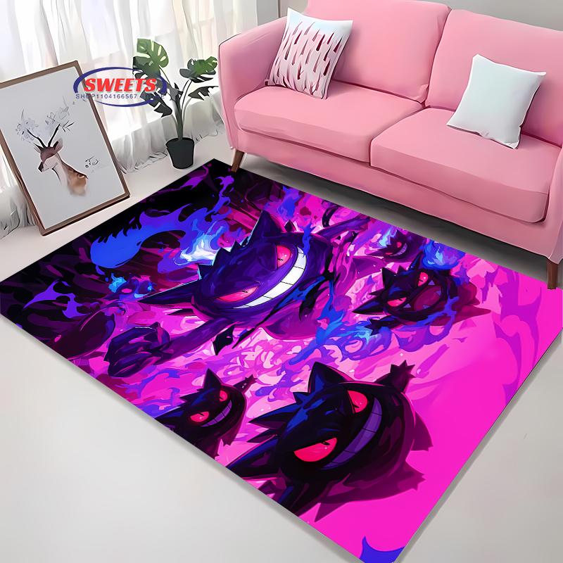 New Arrive! Pokemon Gengar Cartoon Carpet,Rug for Living Room Tapete for Bedroom Sofa Doormat Decor Non-slip Floor Mat Potdemiel