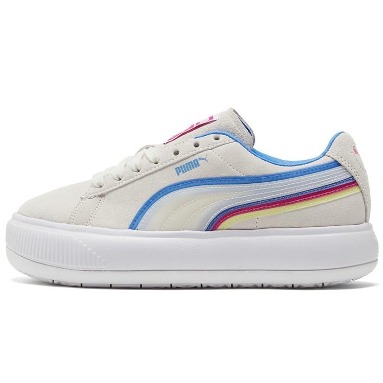 (WMNS) PUMA Suede Mayu Triplex Tech Creamwhite Blue Red Women s 382580-01 EU 35.5