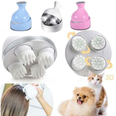 1pc Electric Head Massager Pet Cat Dog Massager Vibrating Scalp Body Deep Massage Prevent Hair Loss Relieve Stress Rechargeable ZPG