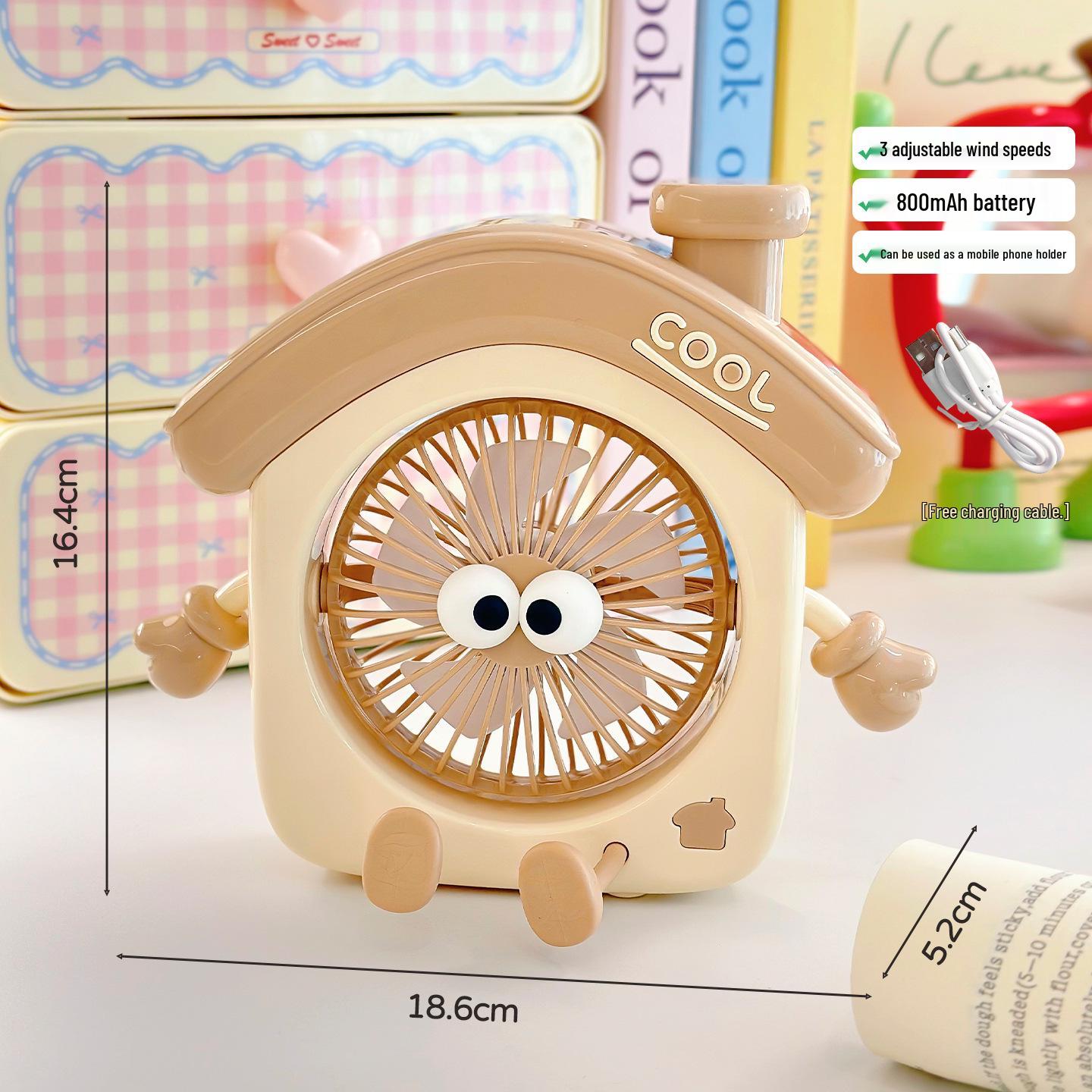 

Rechargeable Three-Speed Silent Mini Fan: Desktop & Wide-Angle for Dorms and Offices Refer to image