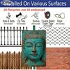 2D Flat 1pc Vintage Buddha Statue Aluminum Metal Sign with Pre-Drilled Holes, Wall Art Decor for Home, Club, Cafe, Fun Hanging Picture, 8x12 Inches