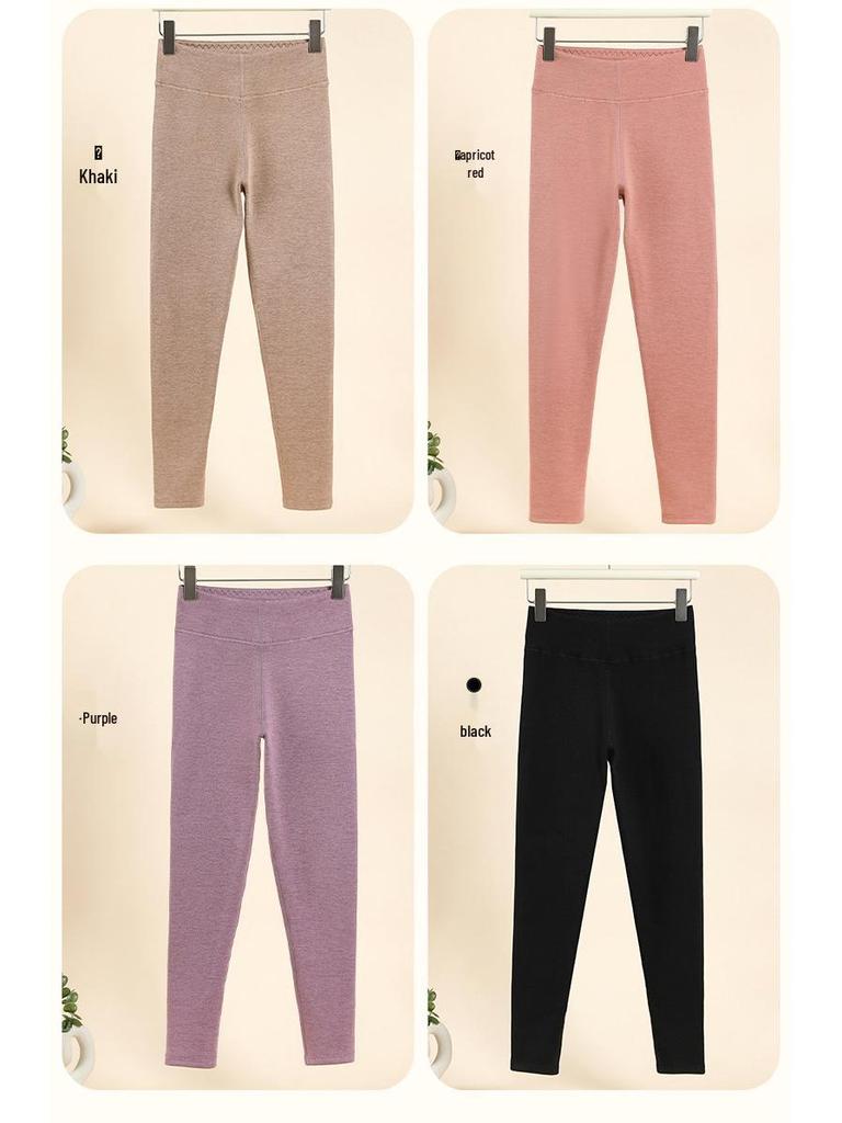 Extra Thick Fleece-Lined Thermal Pants with Knee Pads, Temperature Sensitive, High Elasticity, Slimming, Ideal for Cold Weather