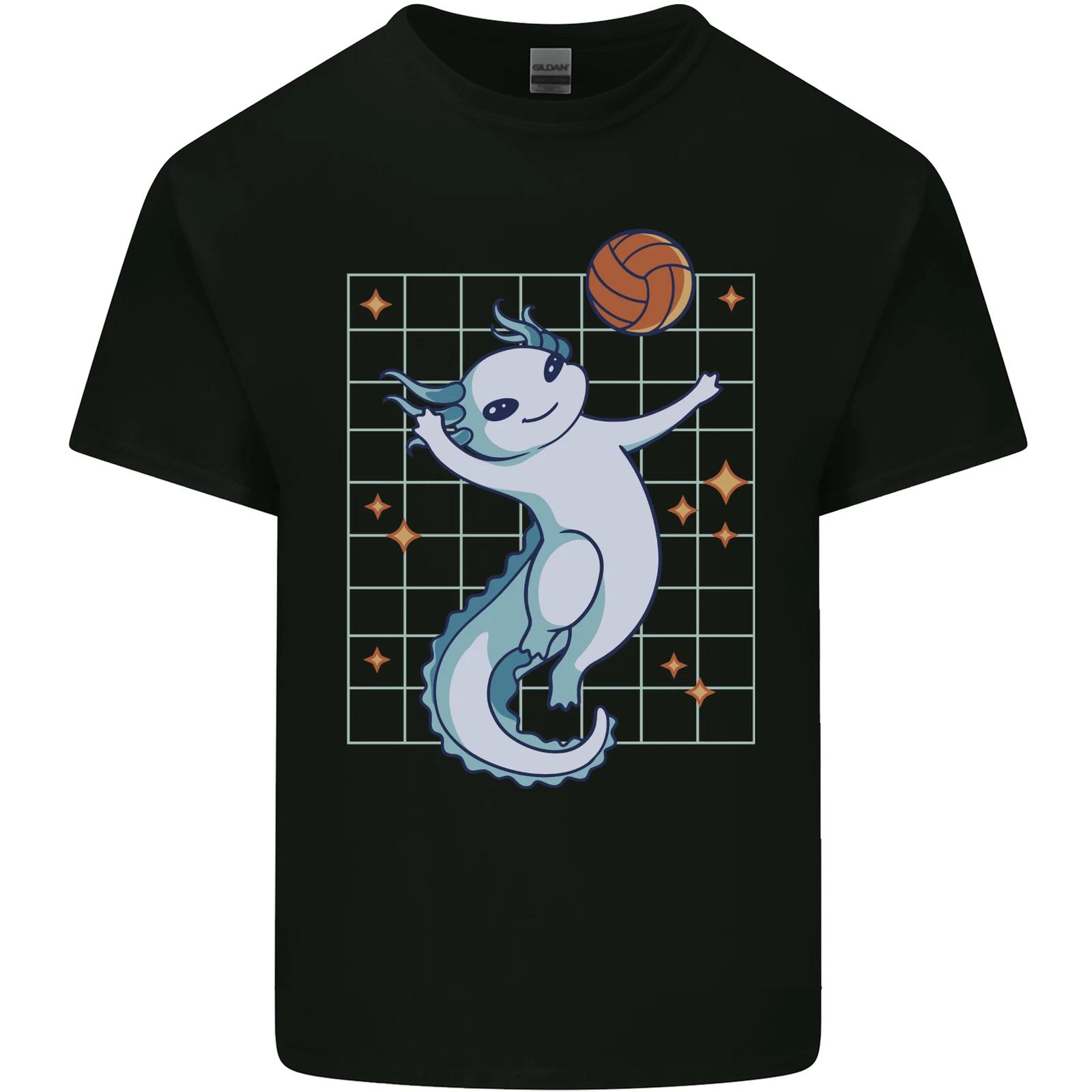 Axolotl Playing Volleyball Kids T-Shirt Childrens 3XL