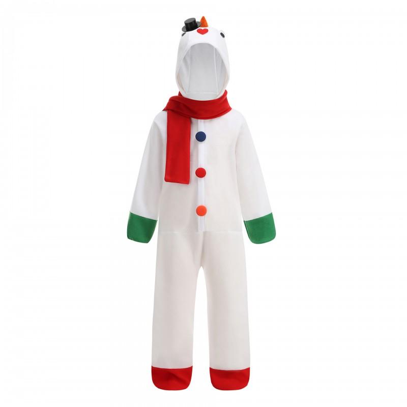 Kids Winter Snowman Costume Set Christmas Performance Toddler Snow Child Dance Outfit Neutral Unisex