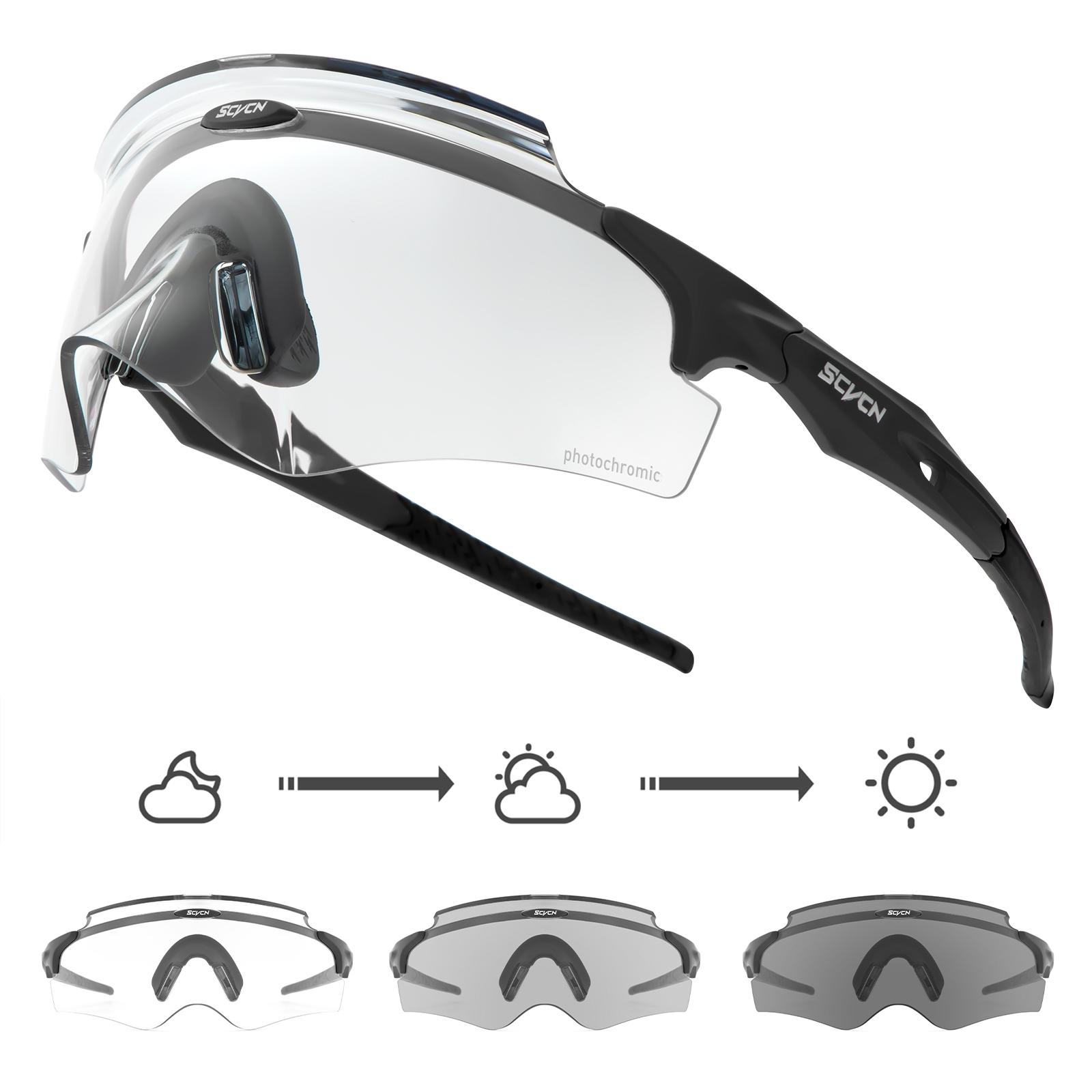 

SCVCN Photochromic Hiking Eyewear Cycling Sunglasses for Men Photochromic MTB Bike Glasses Cycl Mountain Bicycle Goggle Sports