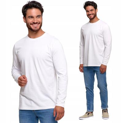 Men's Long Sleeve T-Shirt Longsleeve Basic Cotton Simple MORAJ XXL WHITE
