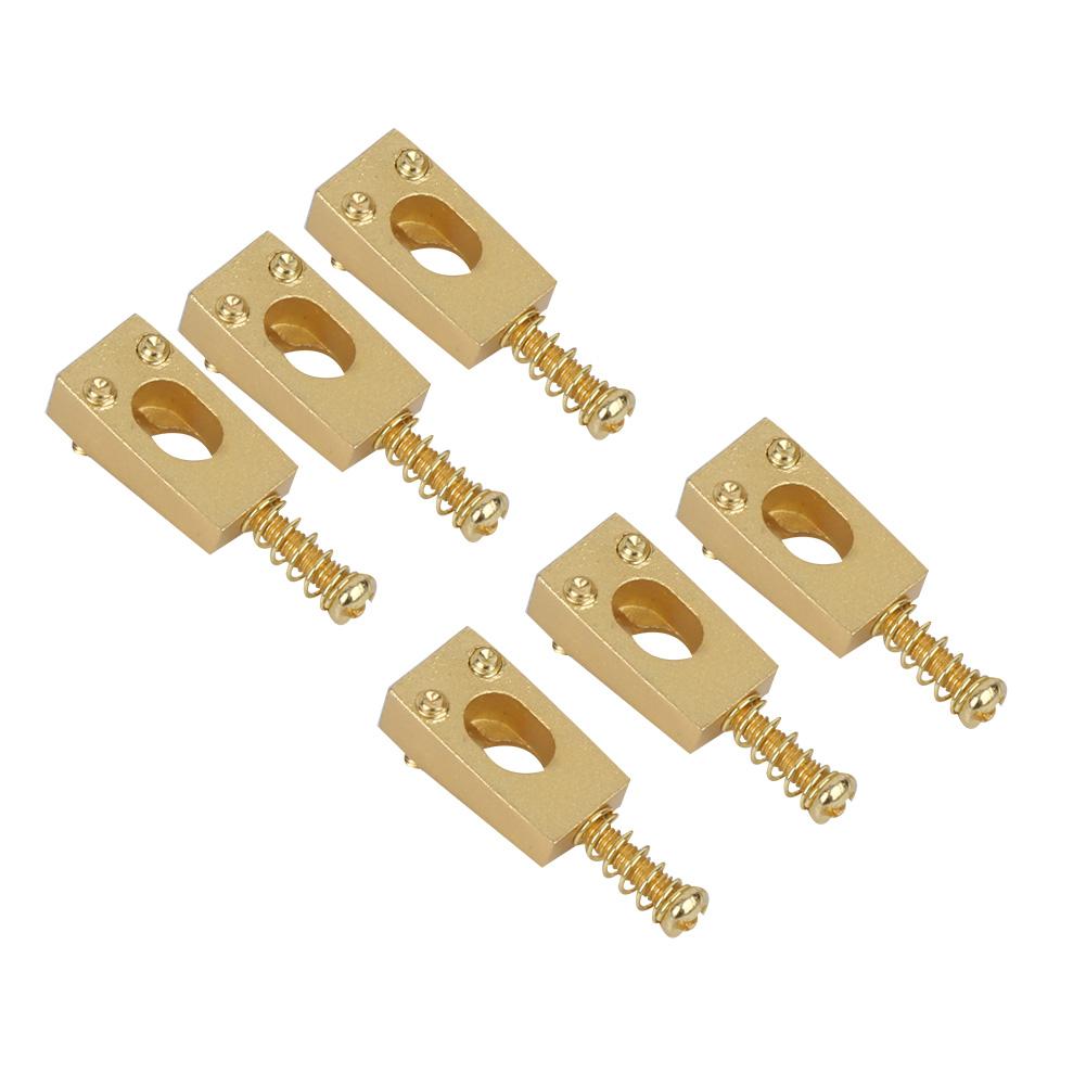 

6Pcs Guitar Bridge Saddle Brass String Saddles Replacement Electric Guitar AccessoriesGold золотой