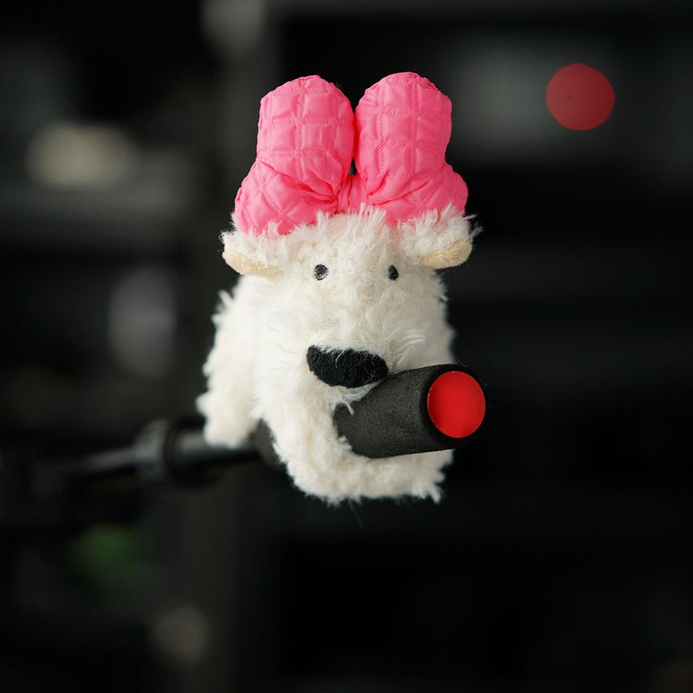 Plysjvalp Clutchdekorasjon Bilvisker Blinklysbryterdekorasjon Søt Sløyfe Hund Bilviskerdukke Interiørtilbehør