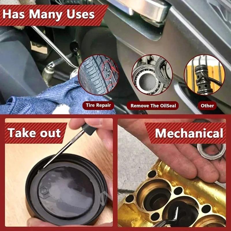 4-Piece Car Pick and Hook Set, O-Ring Seal Gasket Puller, Oring Removal Screwdriver Hand Tool for Oil Sealing and Auto Vehicle Repair