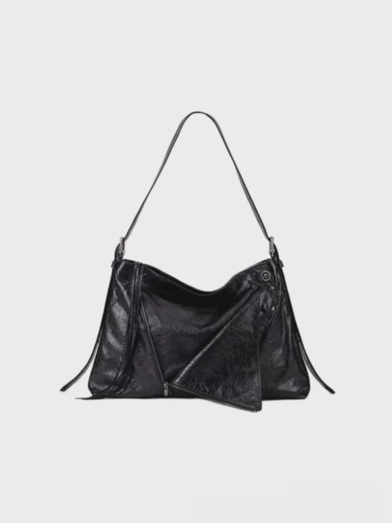 GROTTO Maillard Women's Large Capacity Genuine Leather Lapel Shoulder & Messenger Bag