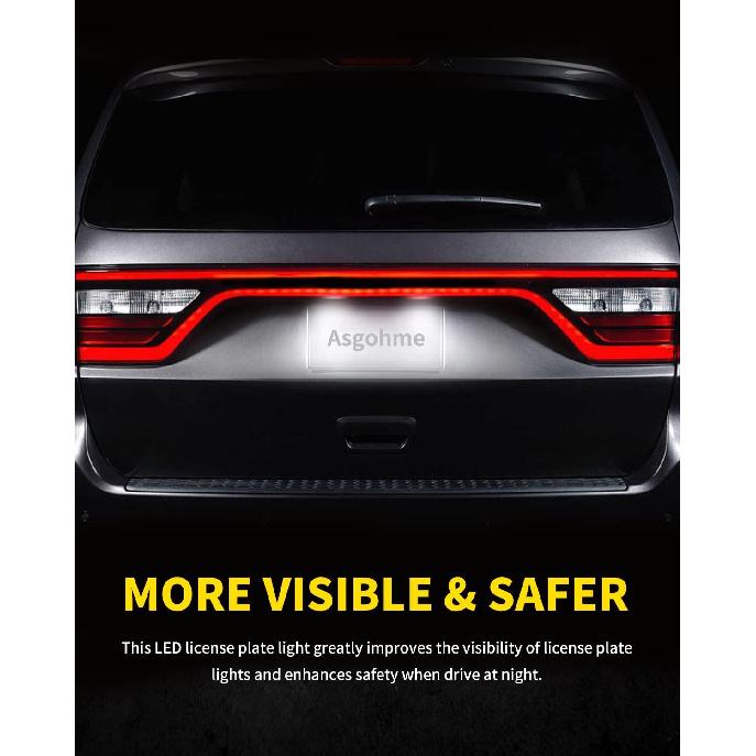 LED License Plate Lights Bright White Tag Lamp Assembly Replacement Compatible with 2014 2015 2016 2017 2018     Dodge Durango, Pack of 2