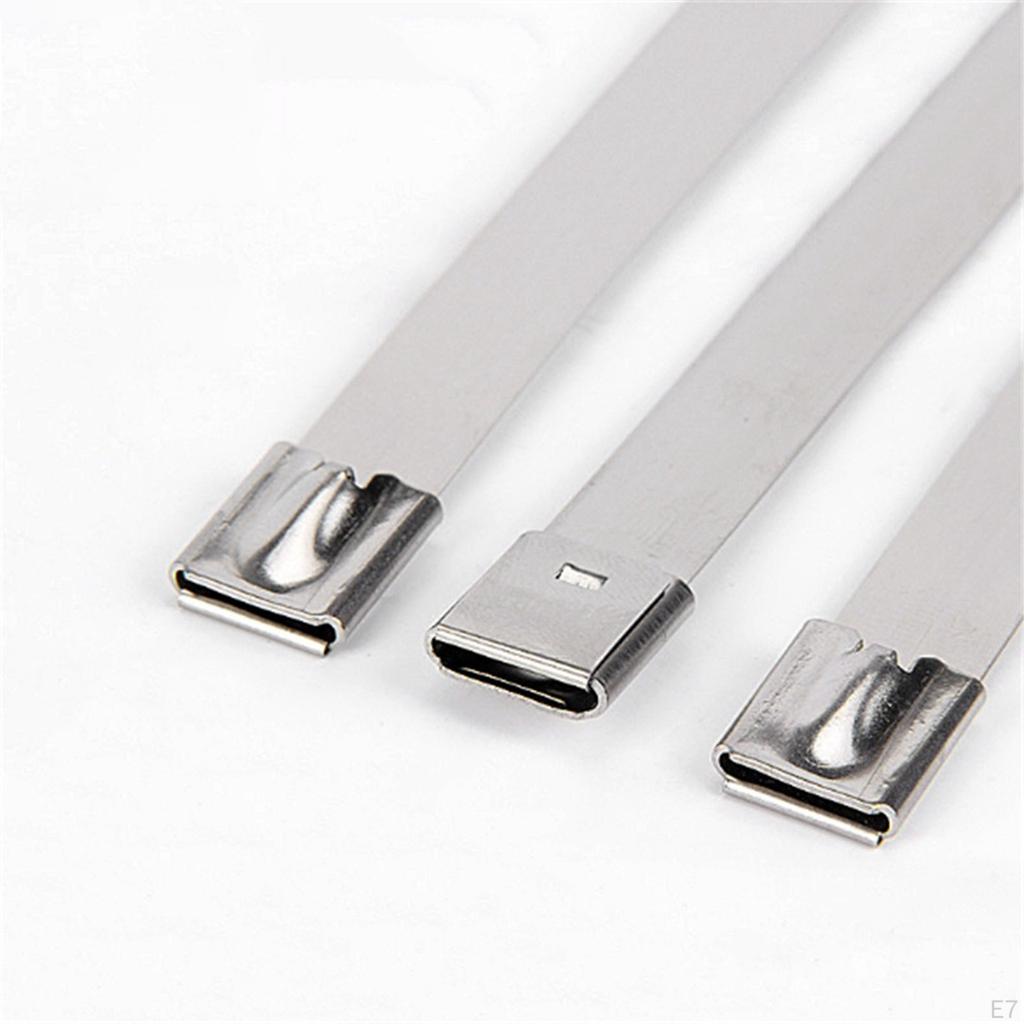 100 4 Stainless Steel Cable Ties Self Locking Zip for Home Garage Workshop