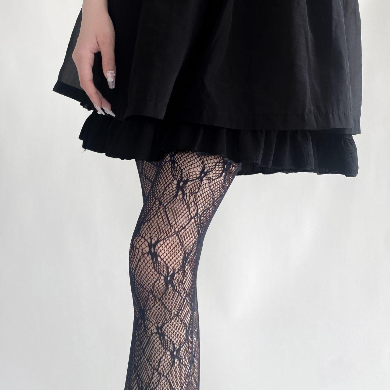 Women Sexy Lolita Style Hollow Out Lace Jacquard Fishnet Pantyhose One size чёрный