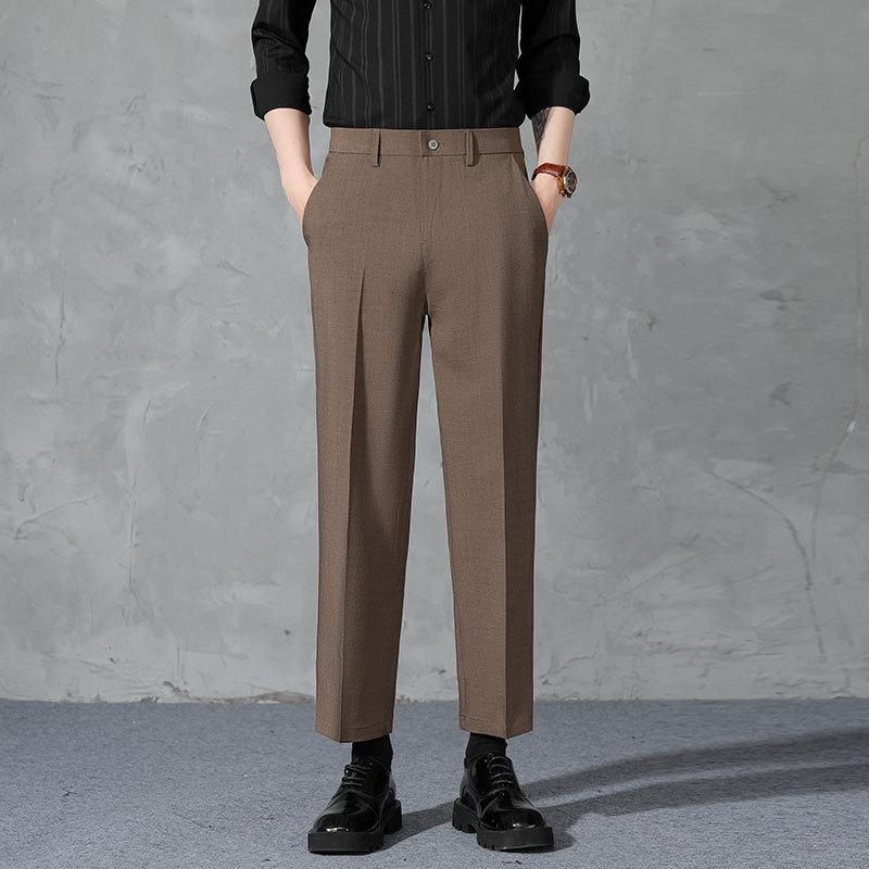 Summer men's casual pants straight loose men's business nine-point pants