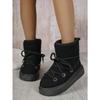 Big Size Thick Bottom Cross Strap Snow Boots 2025 Fall and Winter New Thickened Mid-calf But Not Knee Warm Women's Boots