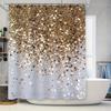 Cortina de Ducha con Brillo Dorado Decoración de Baño Tejido Impermeable Diseño Moderno Para Decoración de Bañera.