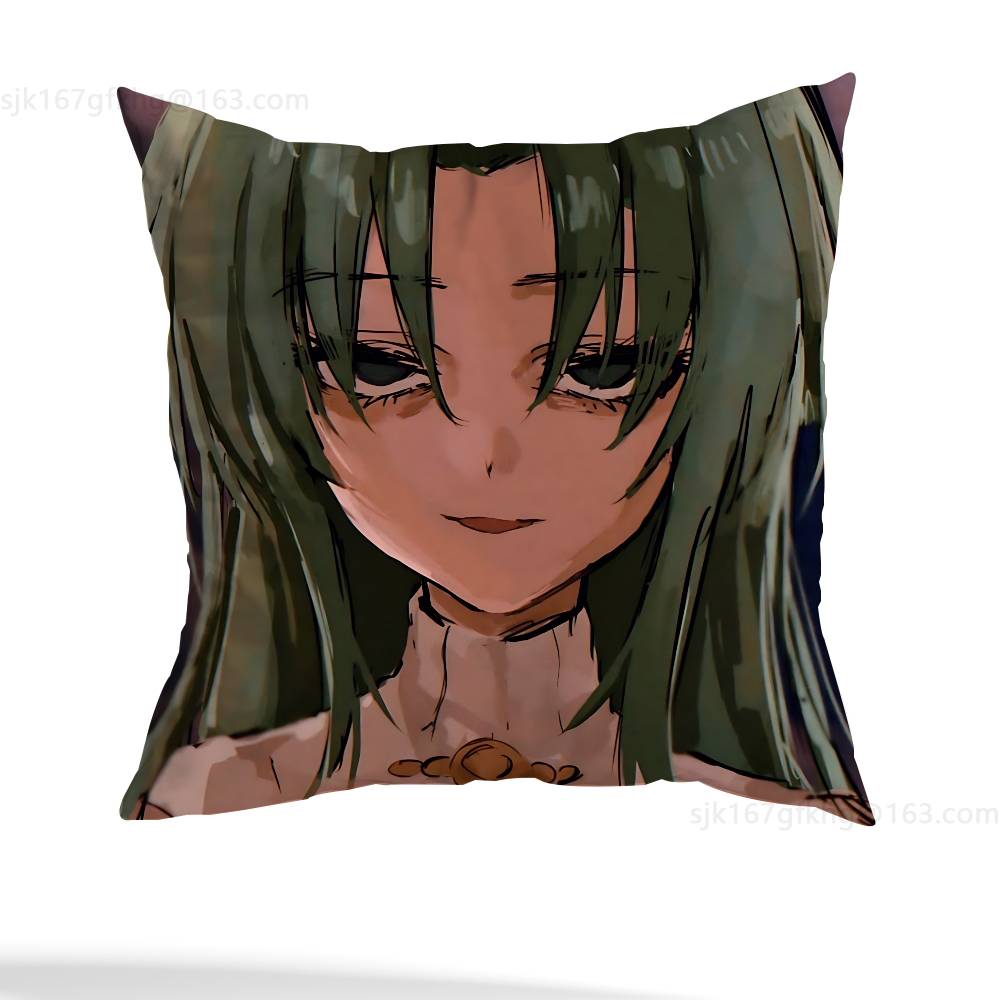 Anime Higurashi  Pillow Case Square Double-Sided Printing Short Plush Sofa Cushion Cover Bedroom Bedside Pillow