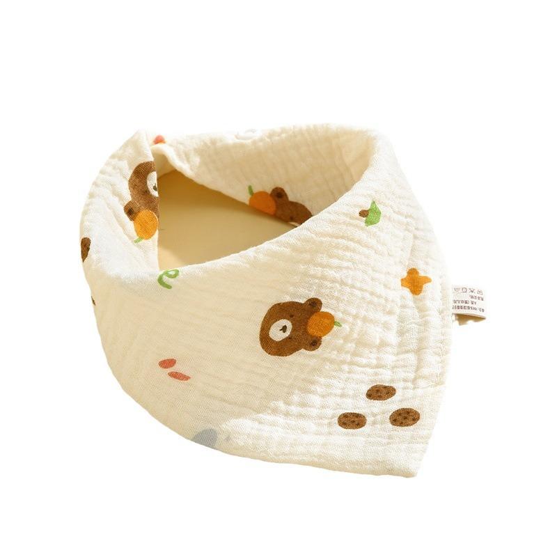 Baby saliva towel, pure cotton four-layer newborn bib, anti-spitting milk triangle towel, spring and summer thin baby petal bib