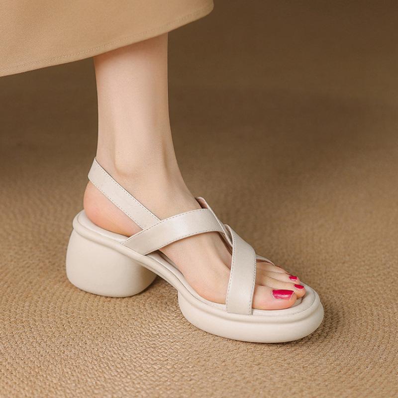 

Summer women s Roman sandals casual women s platform sandals solid color large size shoes buckle women s shoes new soft sole 39