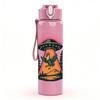 1PC UFO Mountain Retro Art 750ml Color Plastic Sports Water Bottle Leakproof Flip Straw Lid Suitable for Sports Office Home Use