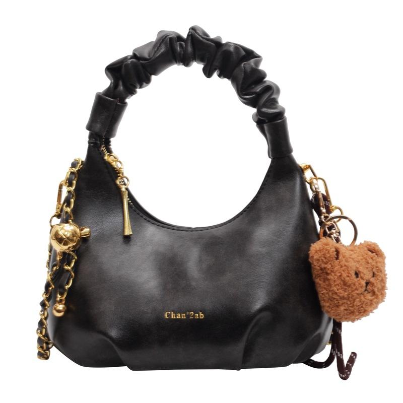 Exquisite Fashion Handbag Bag Women's New Foreign Style Versatile Solid Color Pleated Bag High Sense Niche Trend Messenger Bag