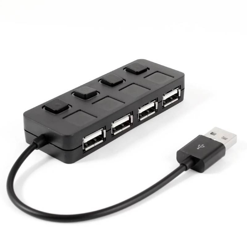 Usb Hub With Switch And Four Ports For Keyboard Mouse U Disk Data Transfer
