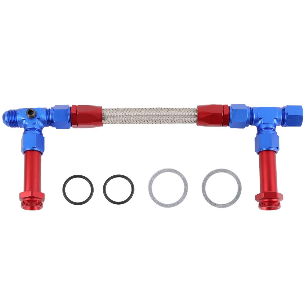 AN8 8AN Dual Feed Fuel Line Kit For Holley 4150 Carburetor Dual Feed Carb Fuel Line Stainless Steel Braided Hose auto parts