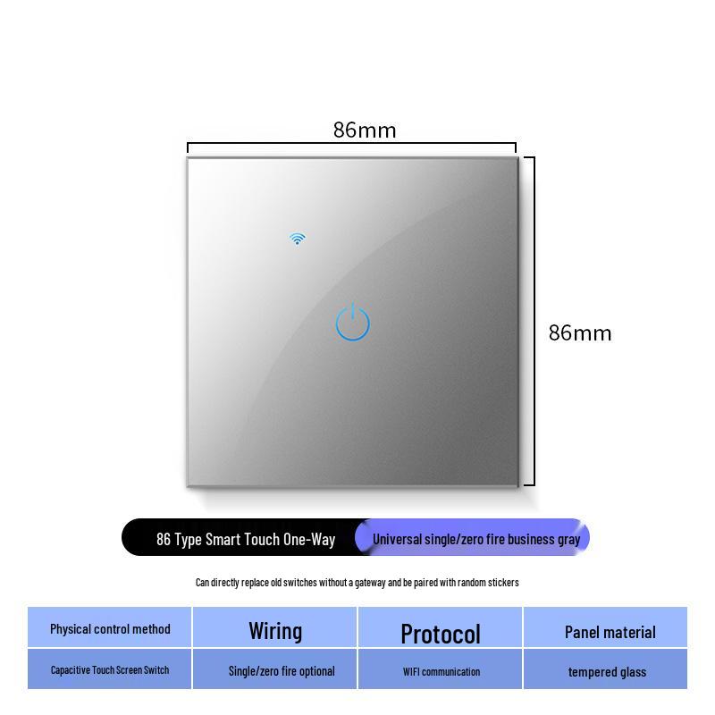 Graffiti Smart WiFi Touch Switch: Alexa-Compatible EU/UK Spec, Single/Zero Fire, Voice-Controlled Panel