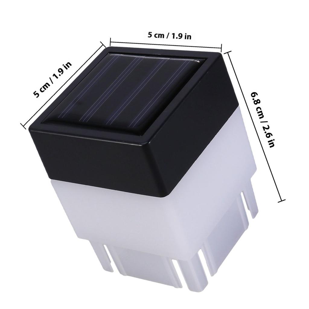 4Pcs Solar Fence Light Monocrystalline Panel High Brightness LED Lamp Outdoor Garden Patio Corridor Landscape Light