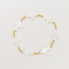 Vlen Natural Shell Cross Bracelet for Women Stretchy Christian Jewelry 18K Gold Plated Beads Bracelets Dainty Pulseras Femme