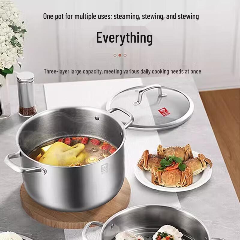 KOBACH 26cm 304 Stainless Steel Steamer & Cooking Pot 26cm