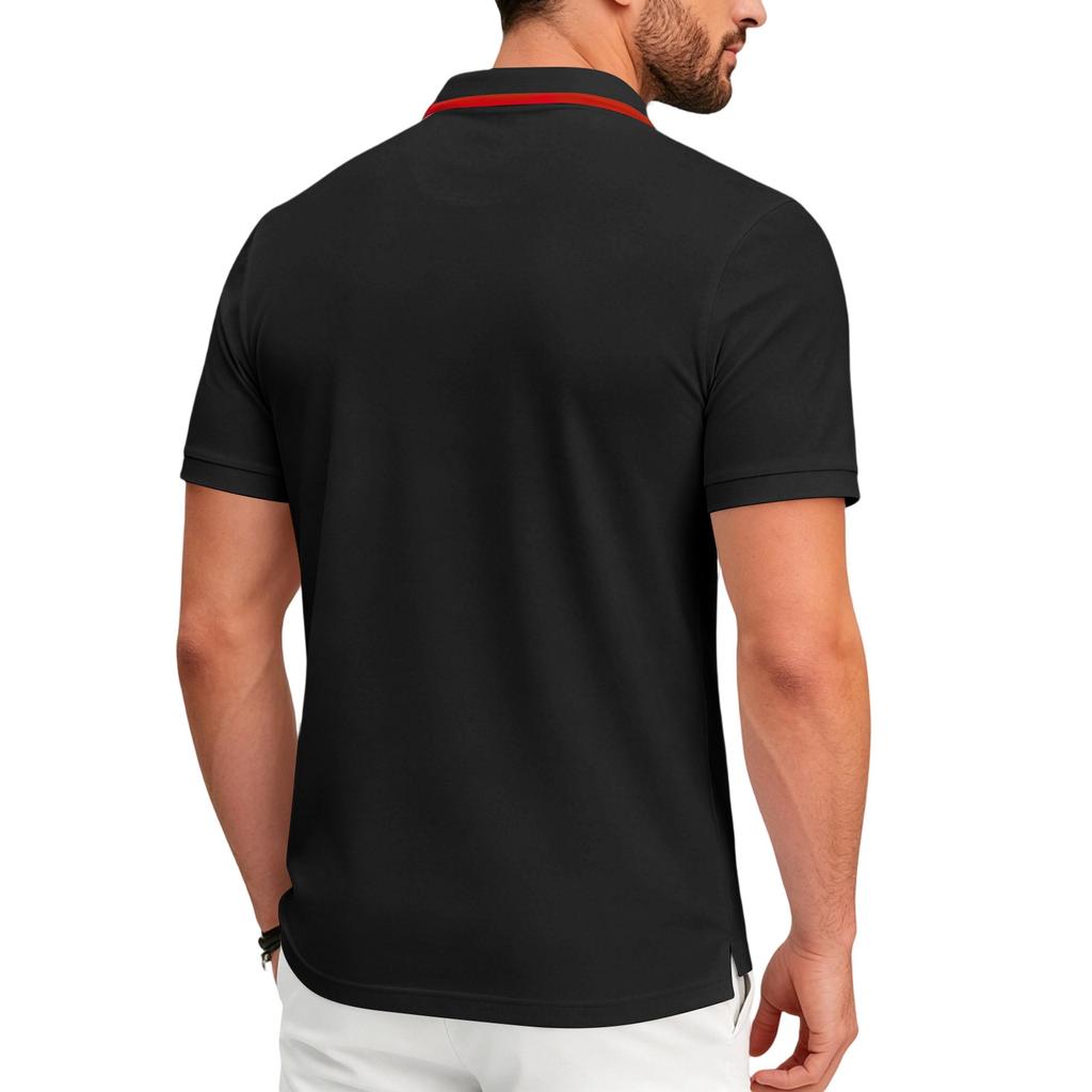 Men's Short Sleeve Polo Shirt Breathable Quick Dry Sports Casual Collared Polo Shirt for Summer Outdoor Activities