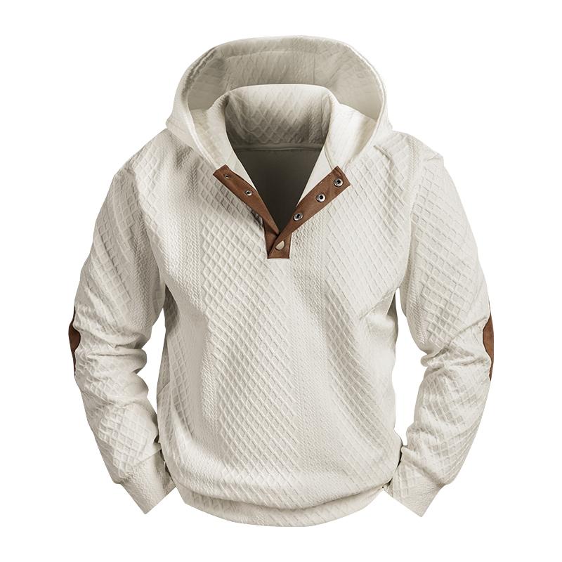 

Мужская толстовка с капюшоном в стиле business casual с модным воротником-стойкой и дизайном color-block L бежевый
