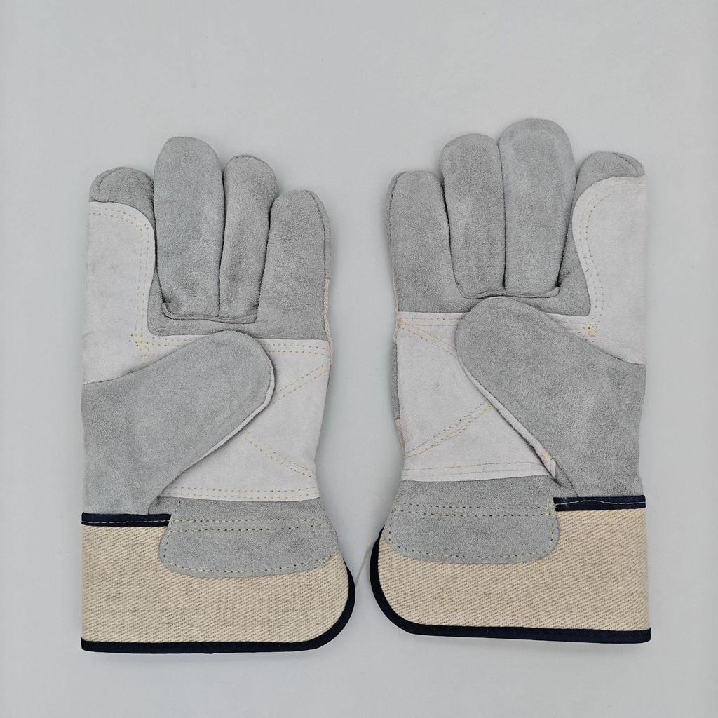 Sheepskin & Cowhide Heat-Resistant Welding Gloves with Palm Patch – Soft, Anti-Scald, Abrasion-Resistant Labor Protection.