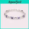 Beautifully Crafted Fashion Jewelry Silver Plated Princess Cut Girl Elegant Crystal Bracelet Charm