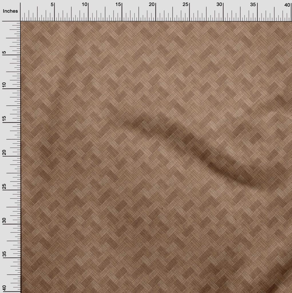 oneOone Cotton Flex Brown Fabric Geometric Dress Material Fabric Print Fabric By The Yard 40 Inch