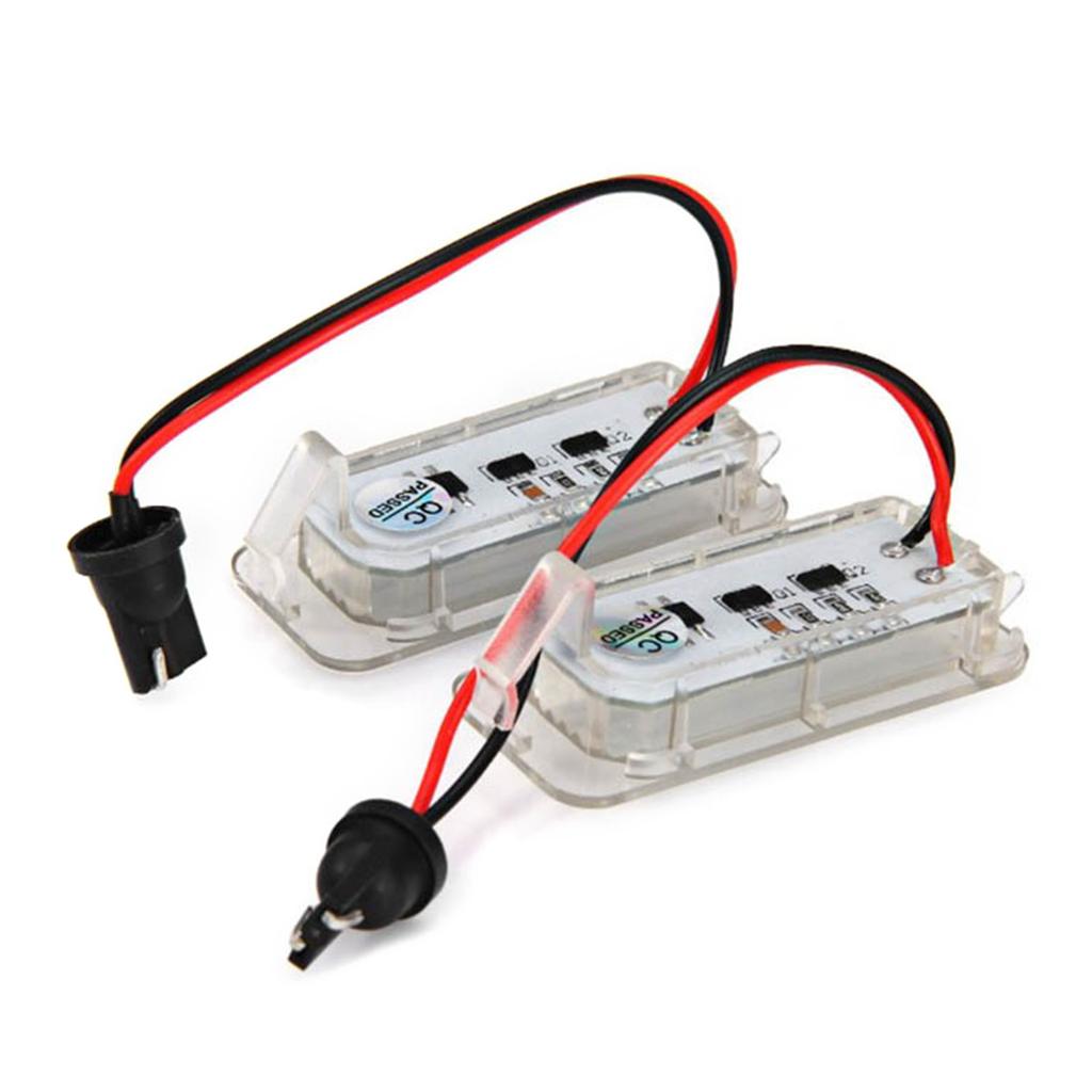 1 Pair Xenon White Full LED License Plate Light Assembly for Focus 5D Mondeo Fiseta License Plate Lamp 6500K CAN-bus 12V