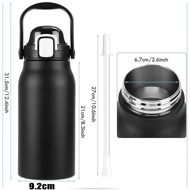 Stainless Steel Thermo Bottle Large Capacity Thermal Water Bottle Portable Vacuum Mug Thermos Insulated Cup Tumbler Flask Gym