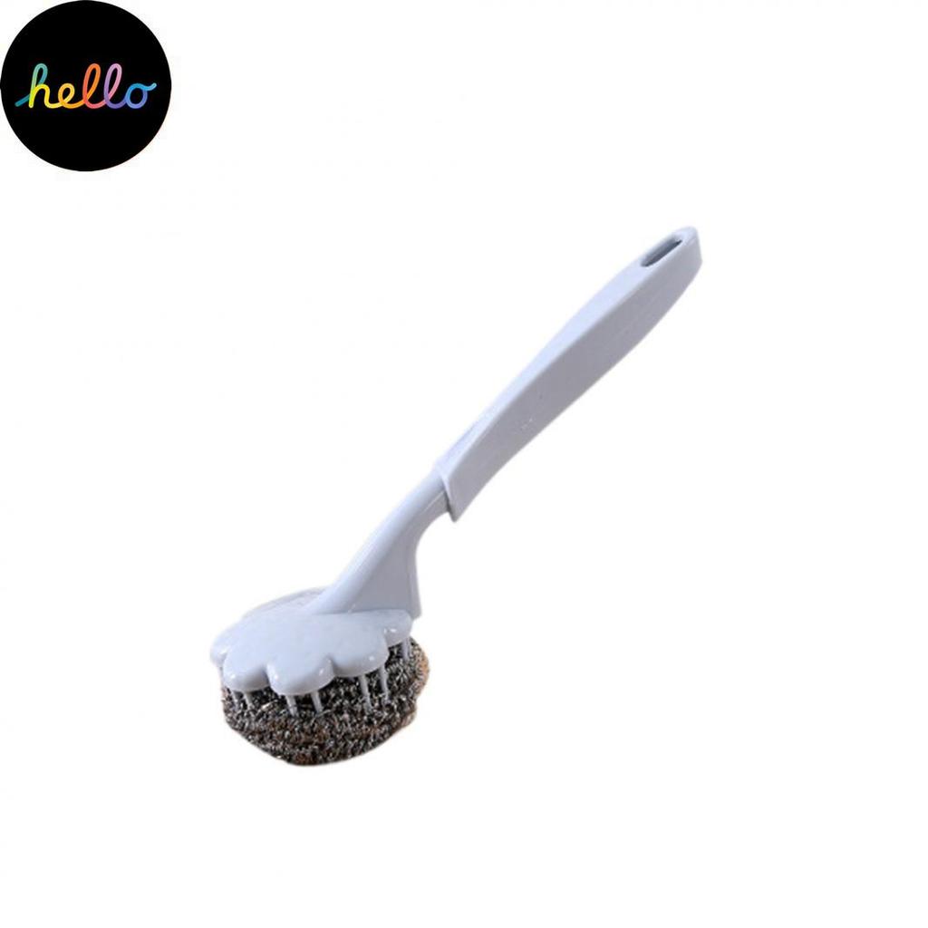 Cleaning Brush Handle Steel Ball Wash Pot Kettle Pan Dish Kitchen Bathroom Tool Decorative