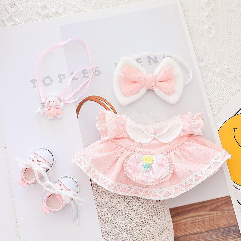 Labubu Fabric Clothes Sitting Party Vinyl Figurine Pendants Baby Clothes Shoulder Straps Pants