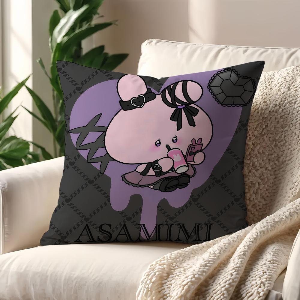 

Cartoon Cute A-Asamimichan Bunny cushion cover Pillow Cover Decoration Room Home Sofa living Office Car Nordic Simplicity 12x12Inch