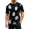 Men's Casual Crew Neck Lightweight Breathable Short Sleeve Top with Halloween Print Loose Fit Comfortable Design