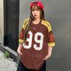 Women's T-shirt Short Sleeve Number Printed Retro Sports Jersey Crew Neck Top 3D Printed Street Popular Clothes