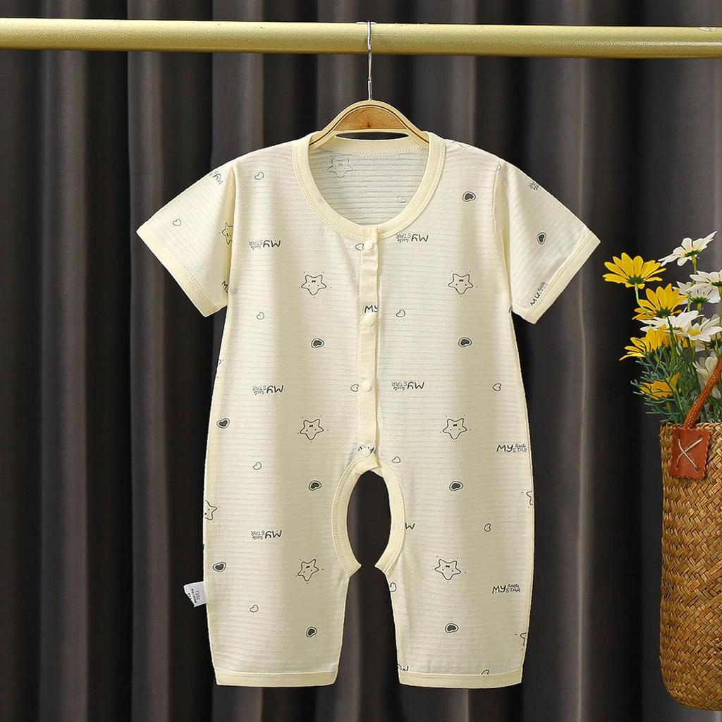 2023 Korean Style Infant Short Sleeve Cotton Bodysuit - Summer Thin Baby Jumpsuit