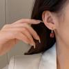 No Pierced Ears, Ear Clips, Red High-end Retro Hong Kong Style Earrings, Light Luxury, Niche Temperament, Sugar Cube Love Earrings, Popular.