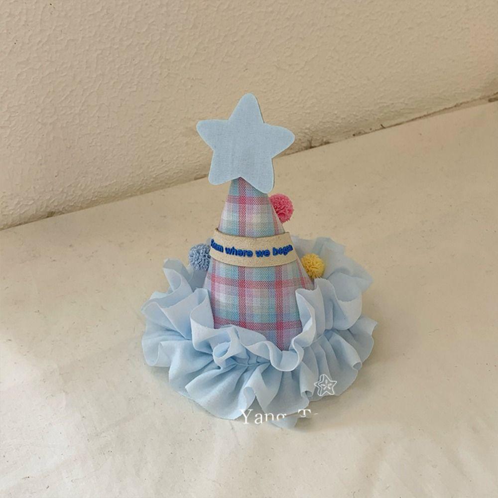 Bow Birthday Crown Embroidery Birthday Cap Creative Birthday Hat Hairpin Birthday Decoration