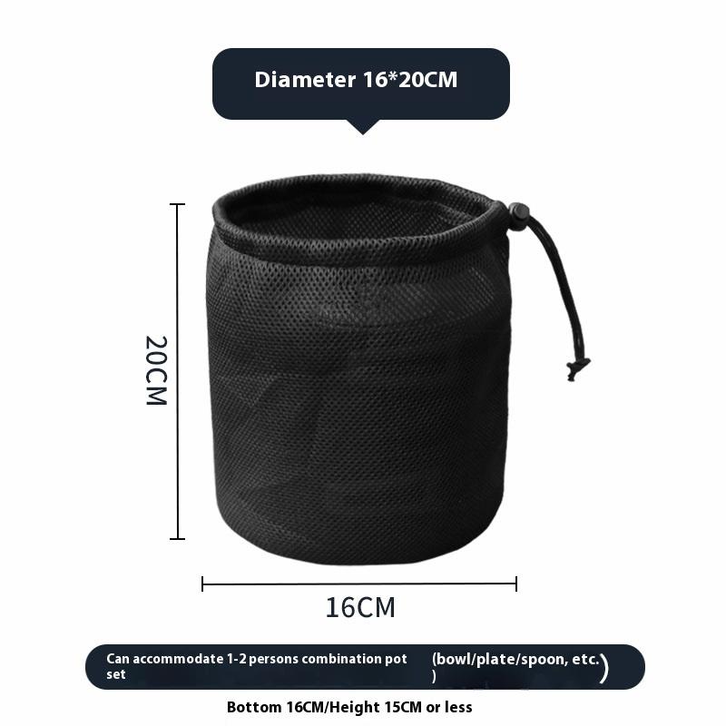 Drawstring Pocket BBQ Water Cups Tableware Organizer Outdoor Camping Storage Protective Bags Portable Picnic Cookware Mesh Bag