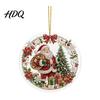 Festive Tree Hanging Christmas Acrylic Ornament 2D Flat Double Side Printed Thoughtful Gifts for Friends Santa Snowman Pendant Window Holiday Decor