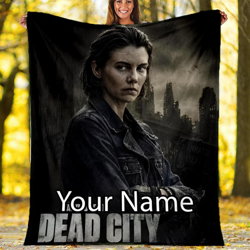 Custom Name The Walking Dead Theme Printed Blanket - Perfect for Couch, Bed, Travel & Outdoor Use | Machine Washable, Cozy & Durable.