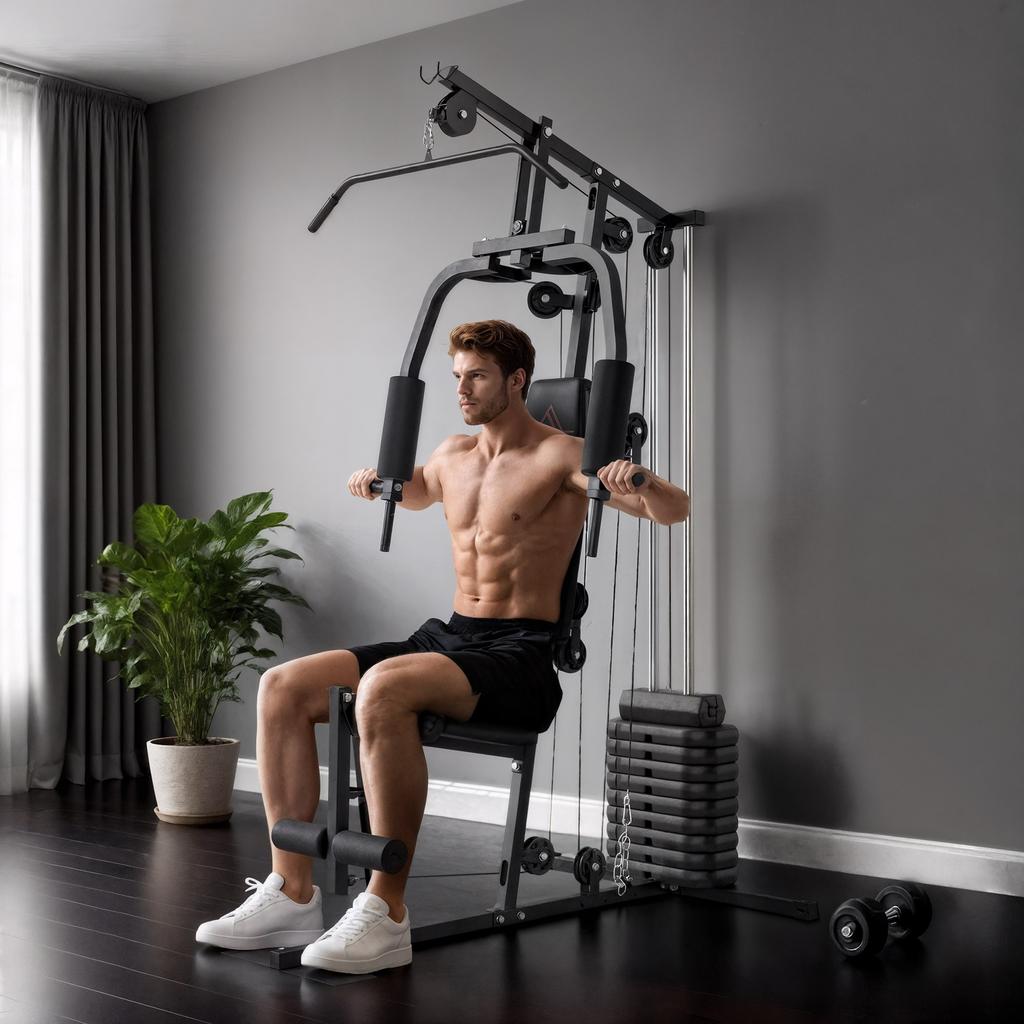 Multifunction Home Gym Machine With 45kg Weight Stacks For Strength Training